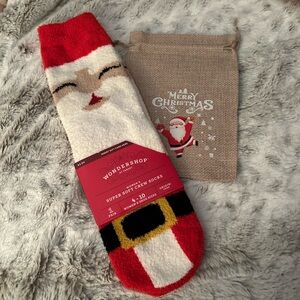 Stocking Stuffer. NWT Wondershop Santa Belt Fuzzy Socks